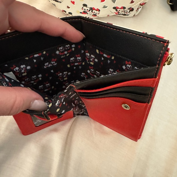 Loungefly Mickey Minnie Love Heart AOP Mini Backpack + Wallet Valentine Couple - Picture 14 of 15